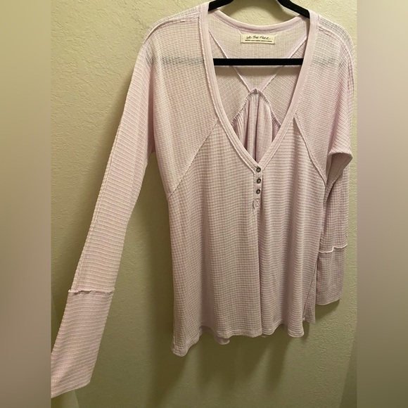 Free People We The Free Citrine Long Sleeve Thermal Top Size M In Lavender - Picture 5 of 12